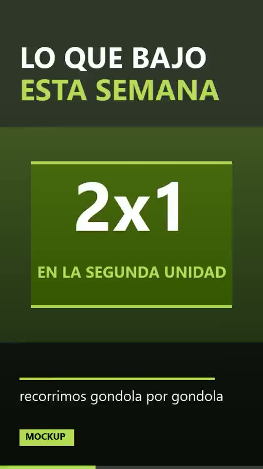 Mockup de pieza vertical de ofertas de góndola.